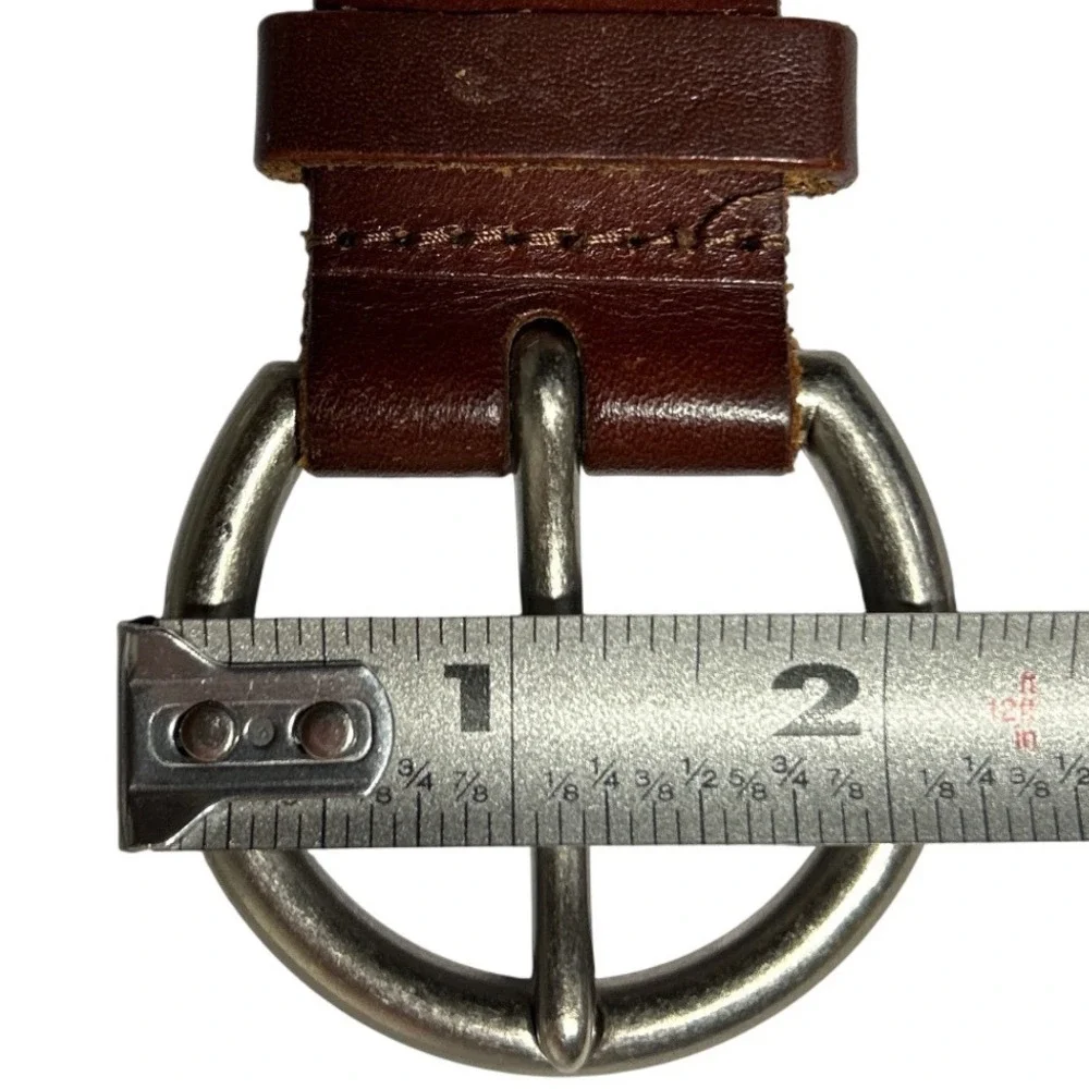 American Eagle Brown Leather Rhinestone Starburst Belt Boho Western‎ 31